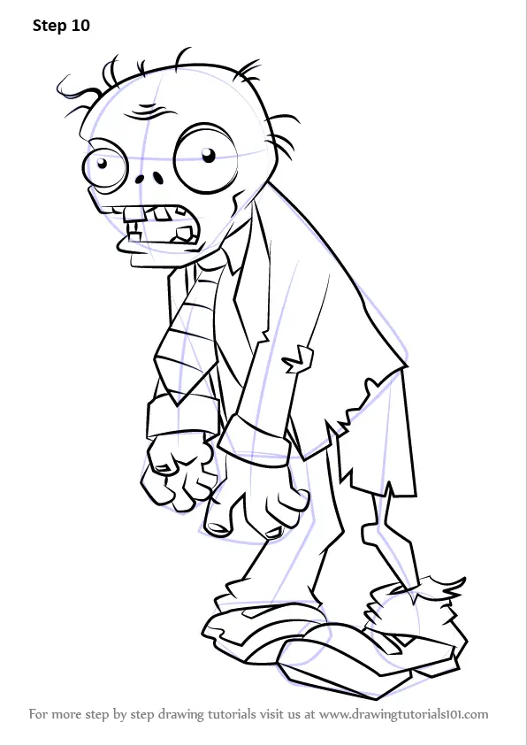 Learn How to Draw Zombie from Plants vs. Zombies (Plants vs. Zombies ...