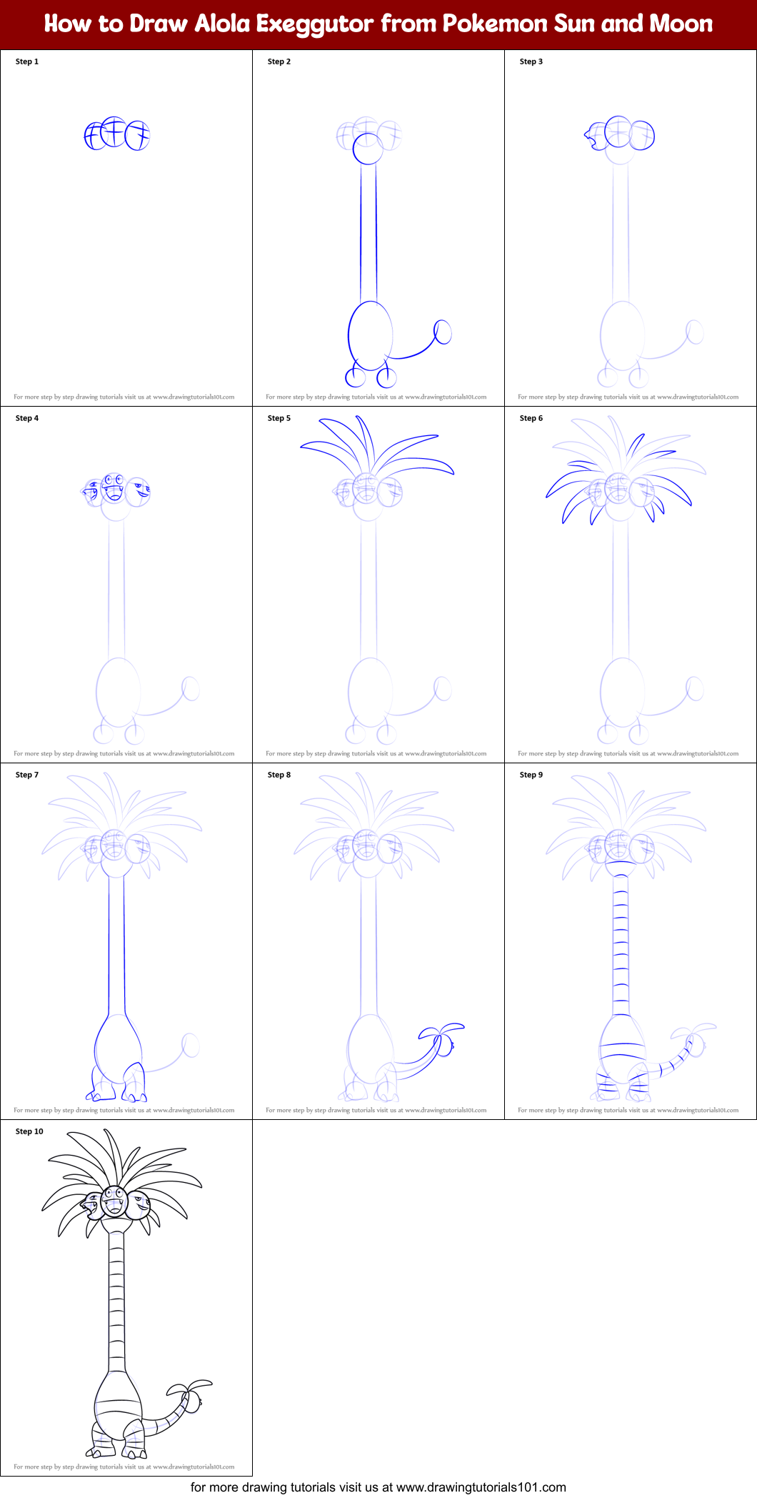 Tutorial de Desenho Alolan Exeggutor