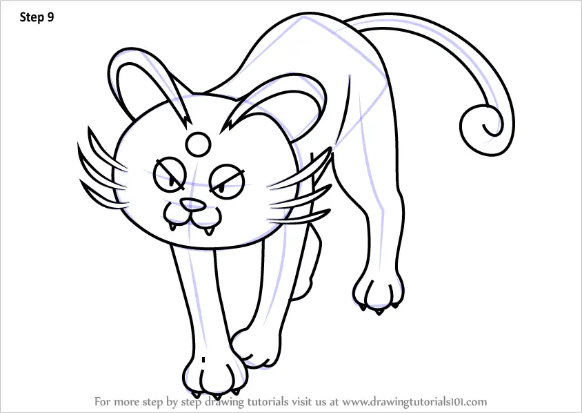 How to Draw Alola Persian from Pokemon Sun and Moon (Pokémon Sun and ...