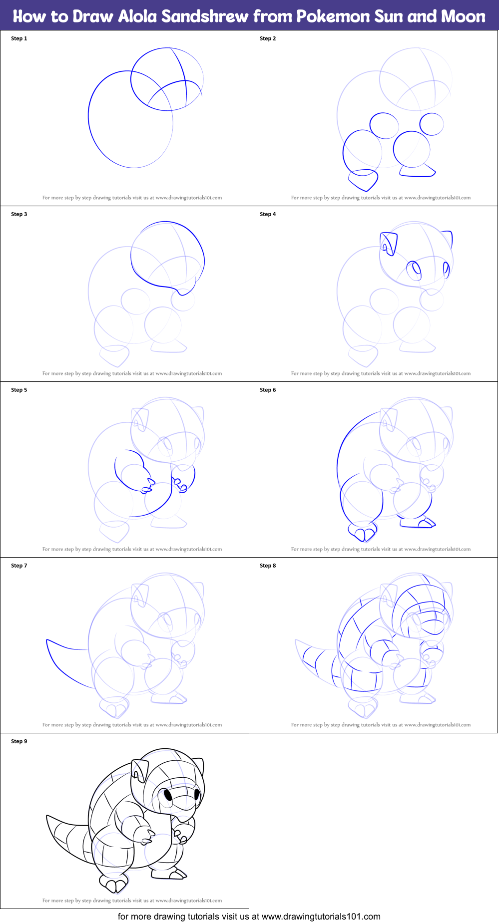 How to Draw Alola Sandshrew from Pokemon Sun and Moon (Pokémon Sun and ...