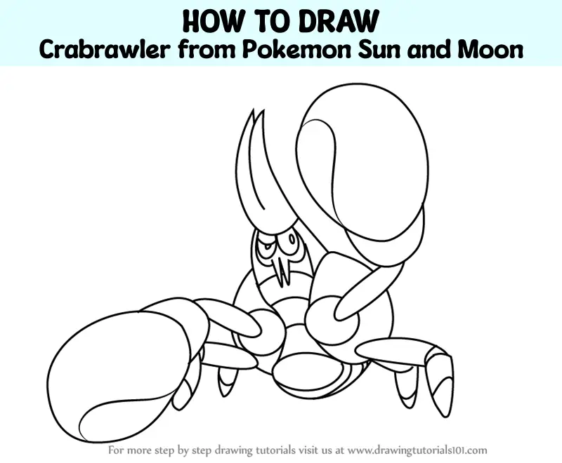 How to Draw Crabrawler from Pokemon Sun and Moon (Pokémon Sun and Moon ...