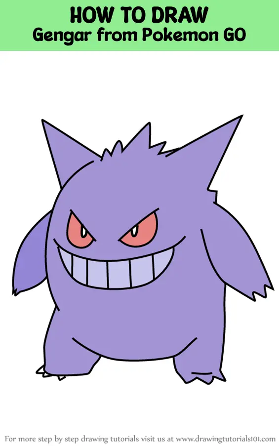 How to Draw Gengar from Pokémon- Really Easy Drawing Tutorial