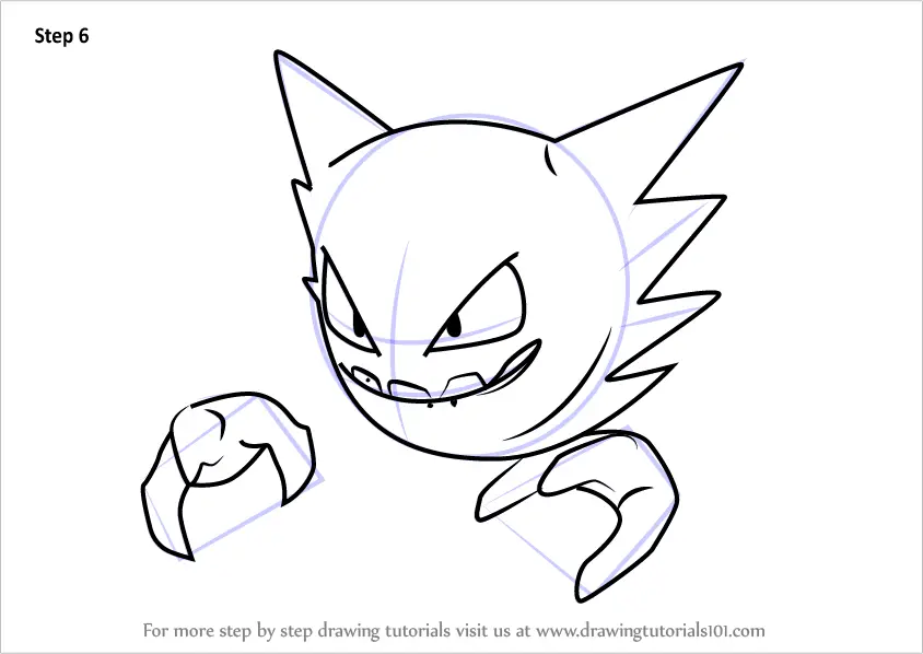 Learn How to Draw Haunter from Pokemon GO (Pokemon GO) Step by Step