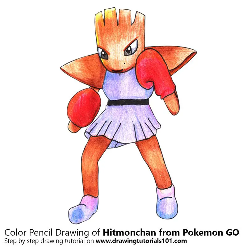 Hitmonchan from Pokemon GO Color Pencil Drawing