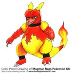 How to Draw Magmar from Pokemon GO