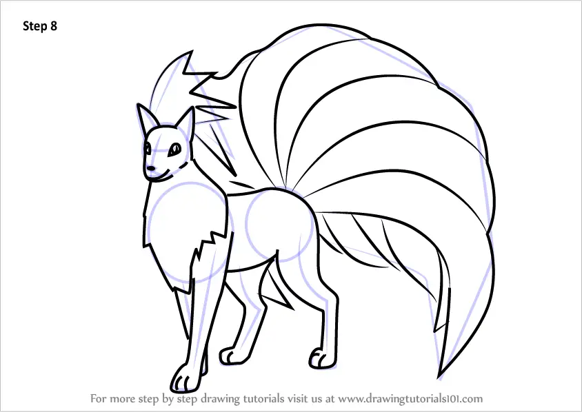 Learn How to Draw Ninetales from Pokemon GO (Pokemon GO) Step by Step