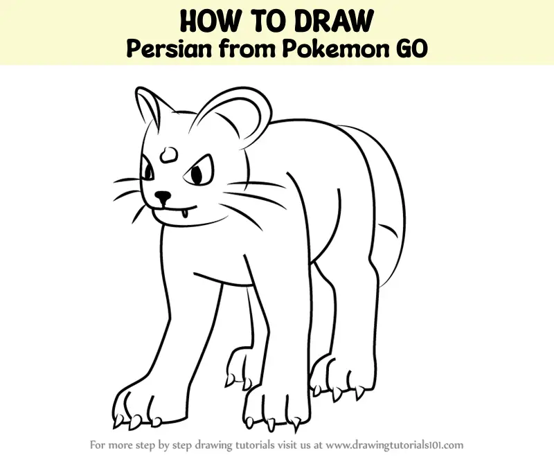 How to Draw Persian from Pokemon GO (Pokemon GO) Step by Step ...