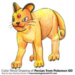 How to Draw Persian from Pokemon GO