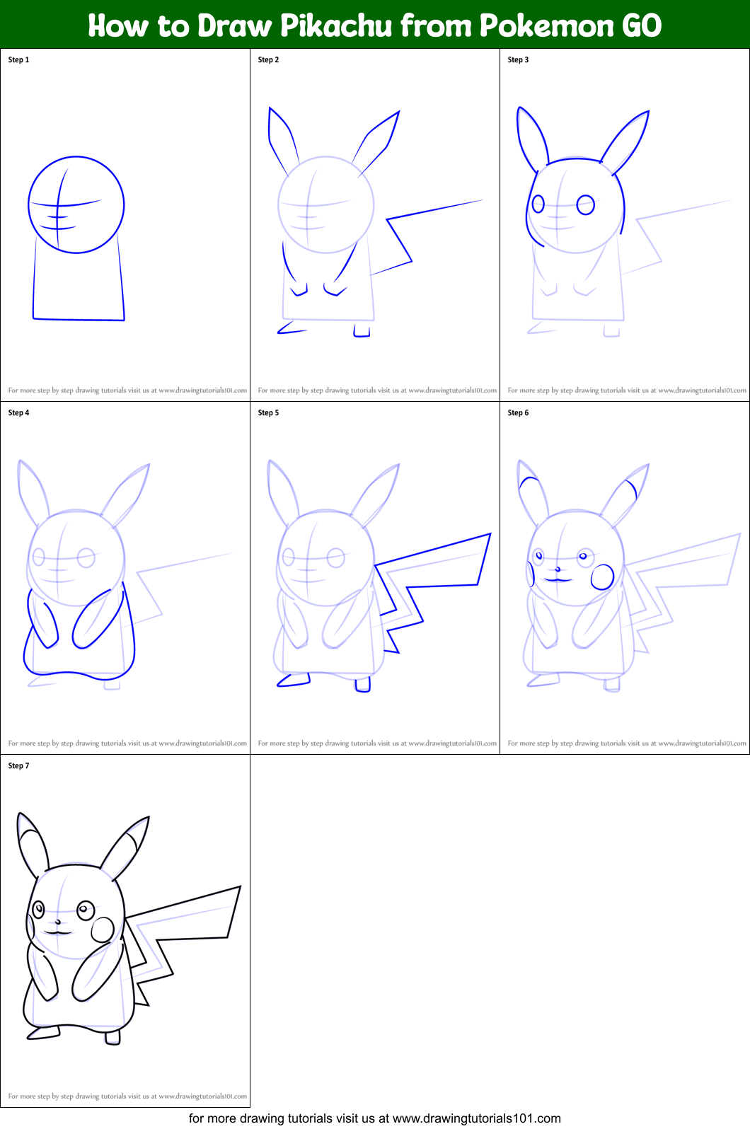 How To Draw Pikachu, Pokemon, Step by Step, Drawing Guide, by mstormw -  DragoArt