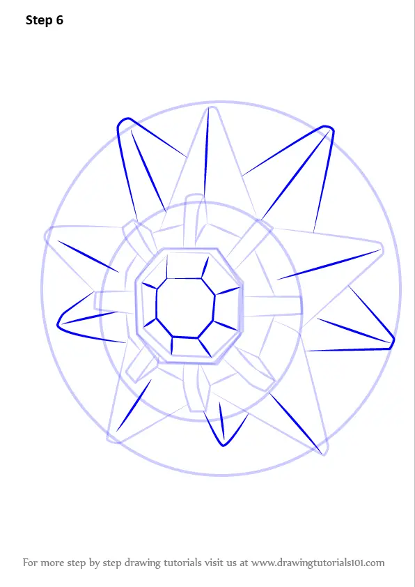 Step by Step How to Draw Starmie from Pokemon GO : DrawingTutorials101.com