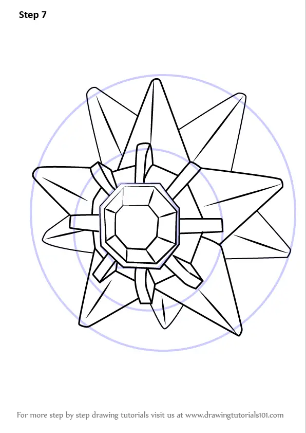 Learn How to Draw Starmie from Pokemon GO (Pokemon GO) Step by Step