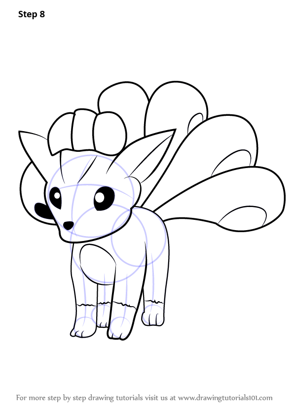 Step by Step How to Draw Vulpix from Pokemon GO