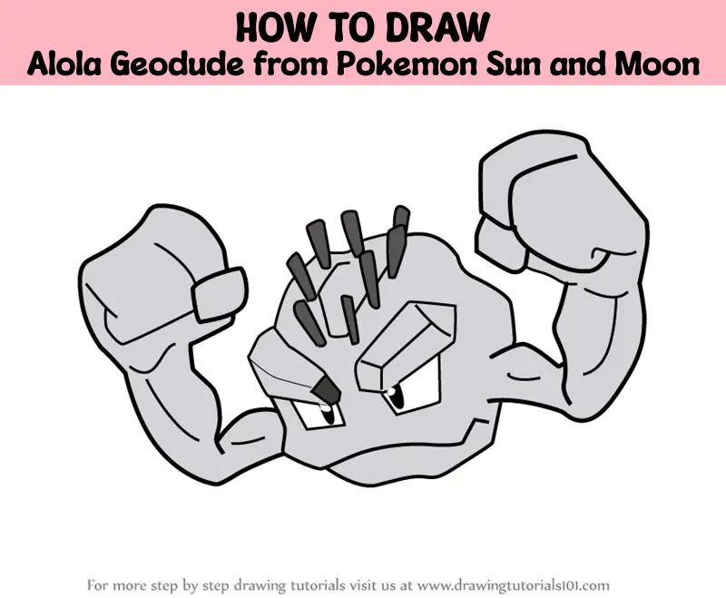 How To Draw Alola Geodude From Pokemon Sun And Moon Pokémon Sun And