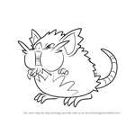 How to Draw Alola Raticate from Pokemon Sun and Moon