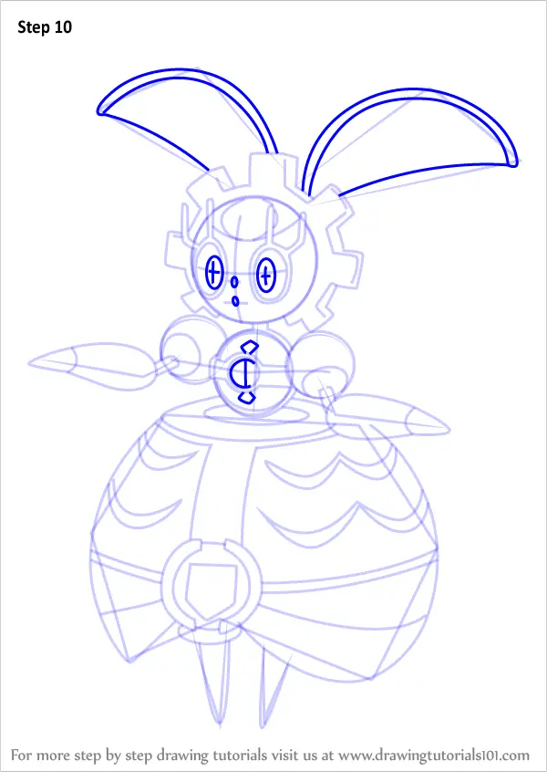 Step by Step How to Draw Magearna from Pokemon Sun and Moon