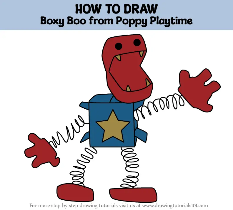 How to Draw Boxy Boo from Poppy Playtime (Poppy Playtime) Step by Step ...