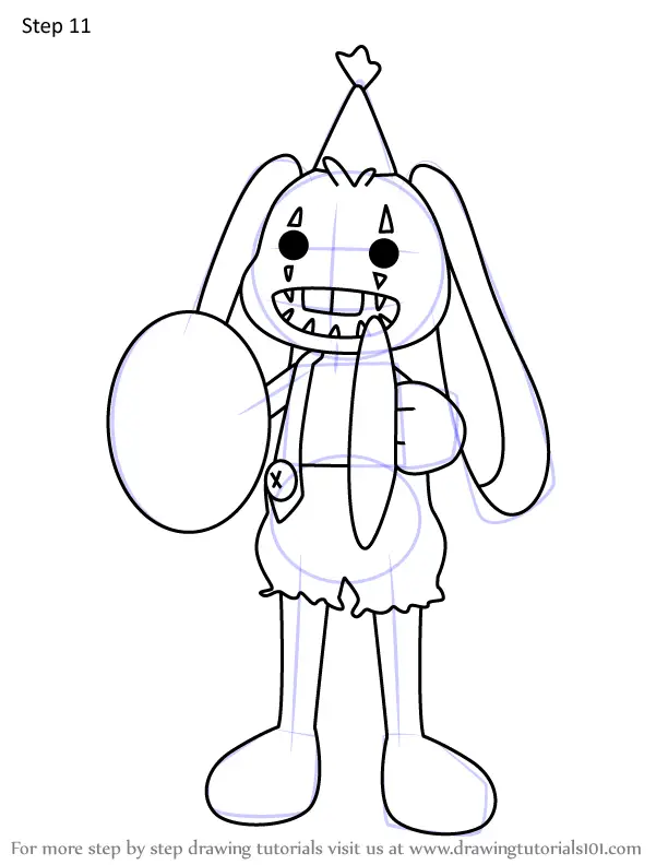 How to Draw Bunzo Bunny from Poppy Playtime (Poppy Playtime) Step by ...