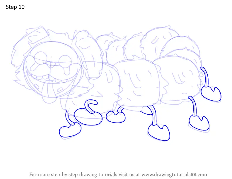 How to Draw PJ Pug-a-Pillar from Poppy Playtime (Poppy Playtime) Step ...