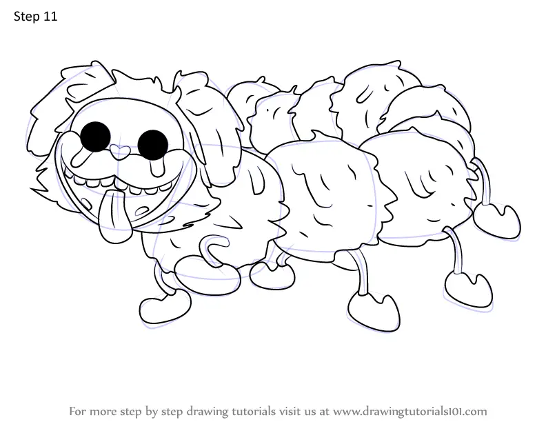 How to Draw PJ Pug-a-Pillar from Poppy Playtime (Poppy Playtime) Step ...