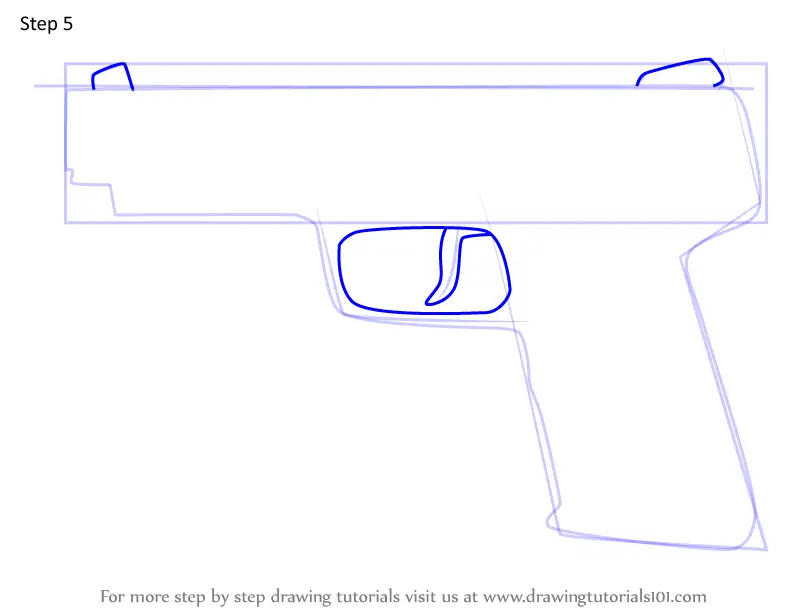 How to Draw 5.7 USG Pistol from Rainbow Six Siege (Rainbow Six Siege ...