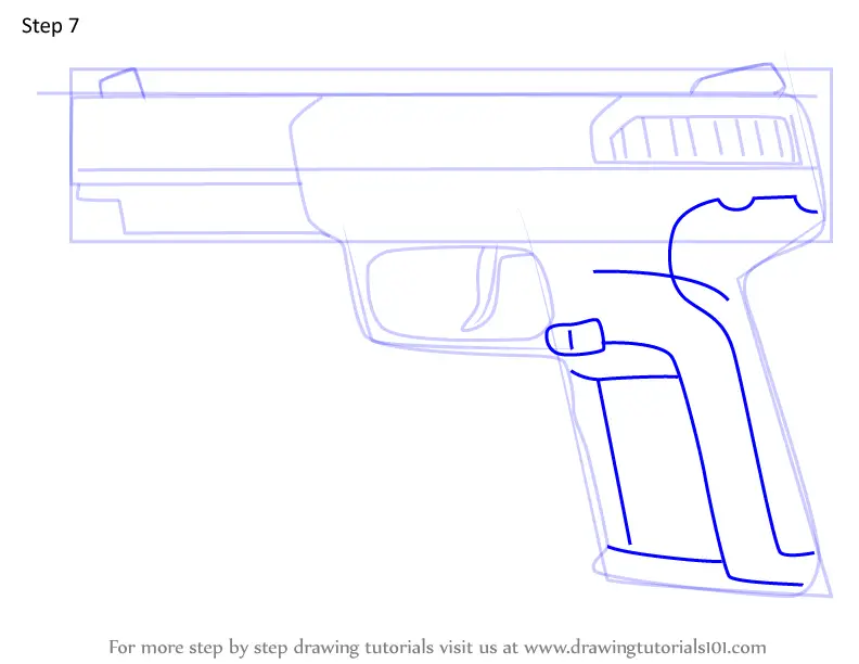 How to Draw 5.7 USG Pistol from Rainbow Six Siege (Rainbow Six Siege ...