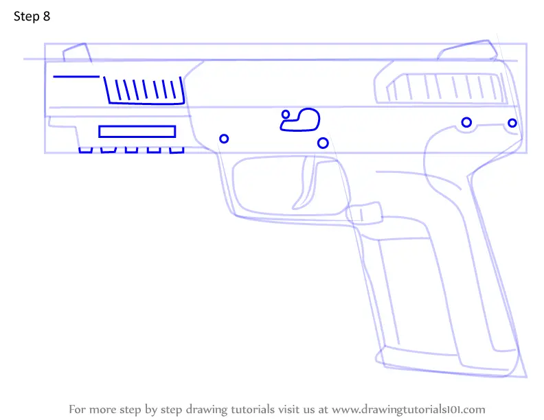 How to Draw 5.7 USG Pistol from Rainbow Six Siege (Rainbow Six Siege ...