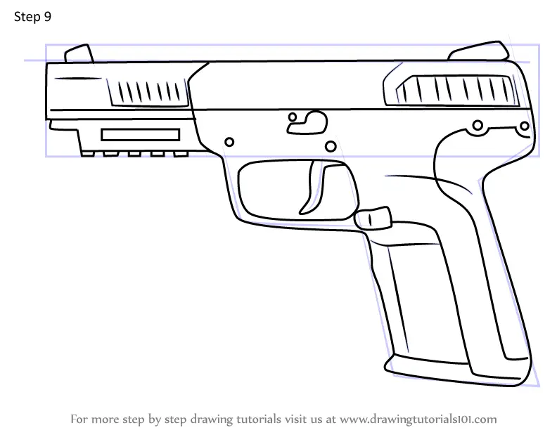 Learn How to Draw 5.7 USG Pistol from Rainbow Six Siege (Rainbow Six