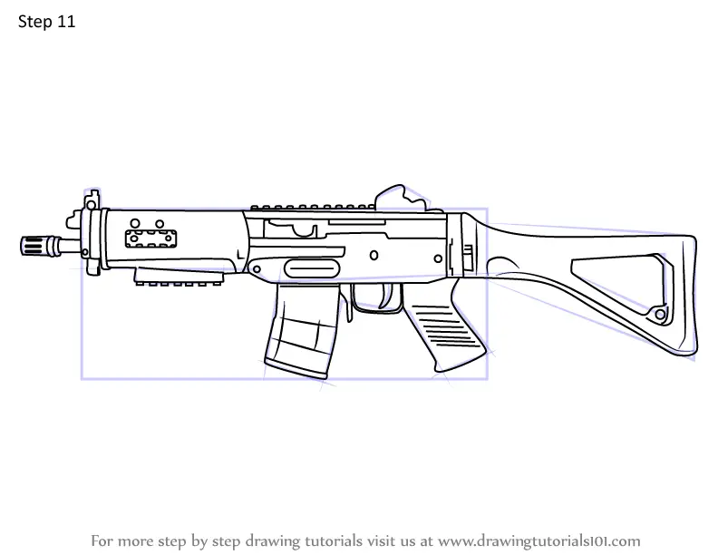 How to Draw 552 Commando assault rifle from Rainbow Six Siege (Rainbow ...