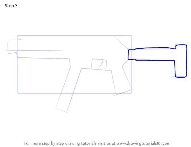 How to Draw 9x19VSN SMG from Rainbow Six Siege (Rainbow Six Siege) Step ...