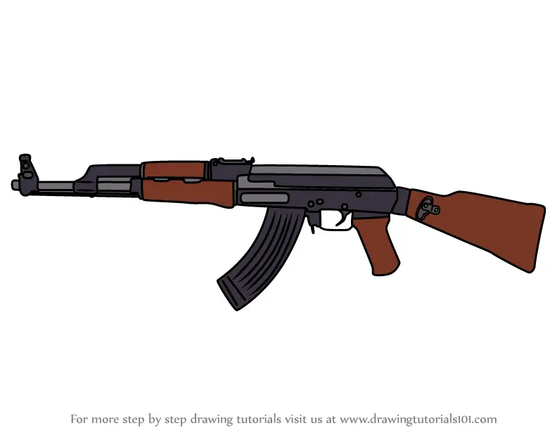 How to Draw AK47 Assault Rifle from Rainbow Six Siege (Rainbow Six