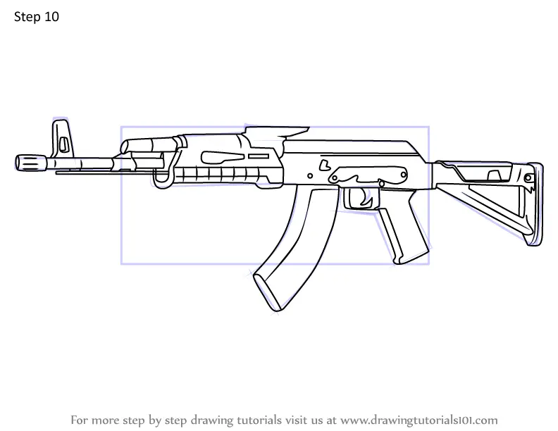 How to Draw AK-74M Assault Rifle from Rainbow Six Siege (Rainbow Six ...