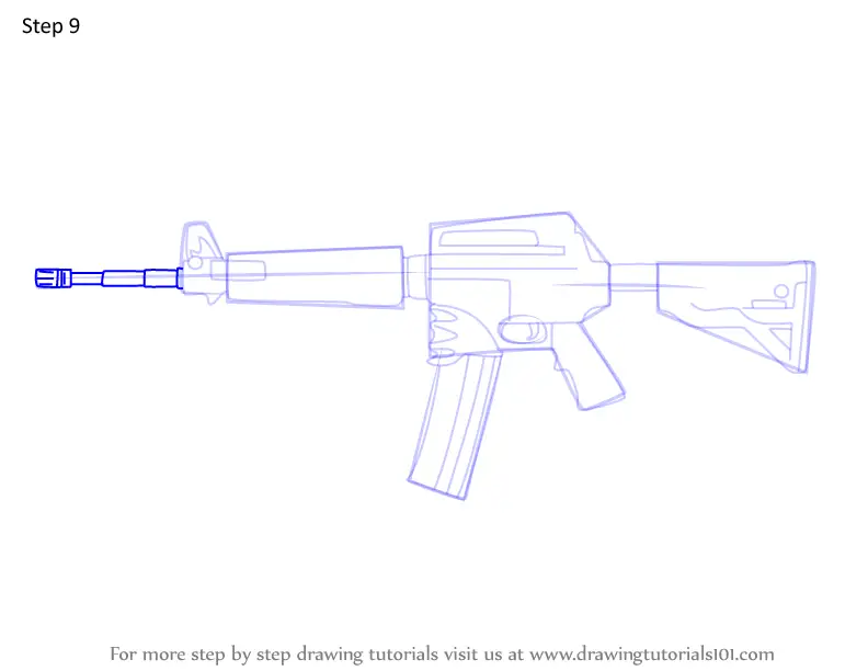 How to Draw AR-15.50 Defense Rifle from Rainbow Six Siege (Rainbow Six ...