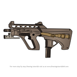 How to Draw AUG A3 SMG from Rainbow Six Siege