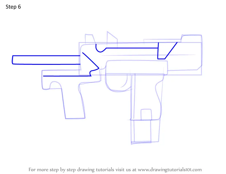 How to Draw Bearing 9 Machine Pistol from Rainbow Six Siege (Rainbow ...