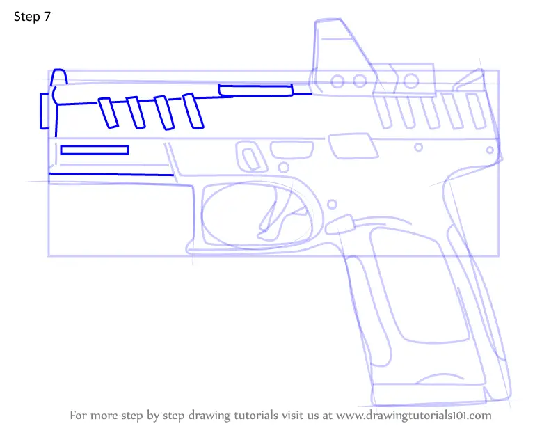 How to Draw P-10C Pistol from Rainbow Six Siege (Rainbow Six Siege ...