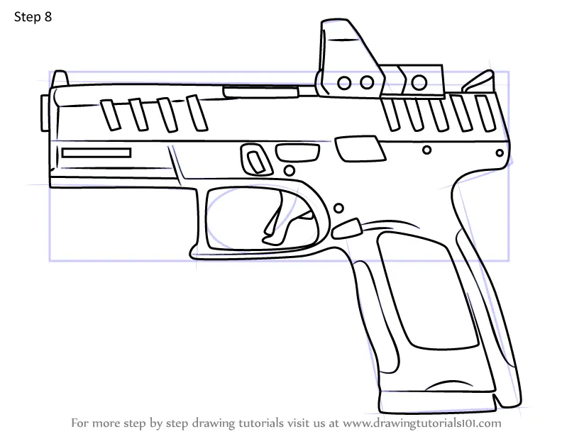 How To Draw P-10c Pistol From Rainbow Six Siege (rainbow Six Siege 