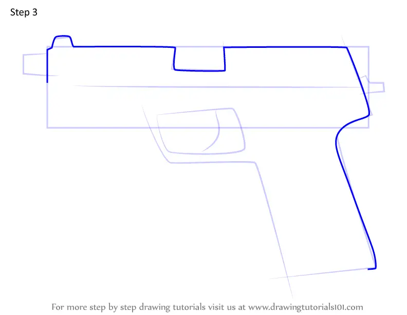 How to Draw P12 Handgun from Rainbow Six Siege (Rainbow Six Siege) Step ...