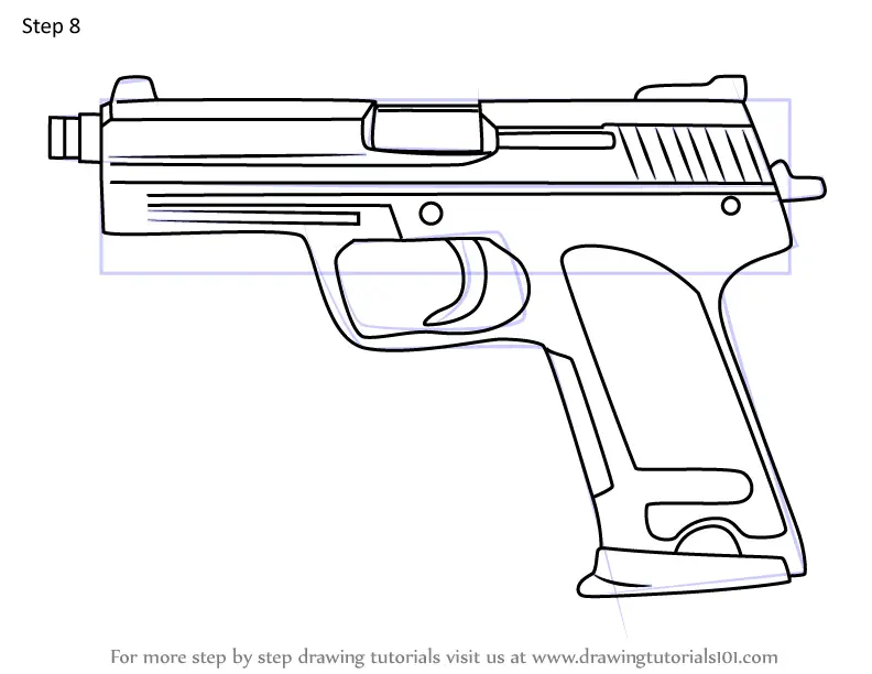 How to Draw P12 Handgun from Rainbow Six Siege (Rainbow Six Siege) Step ...