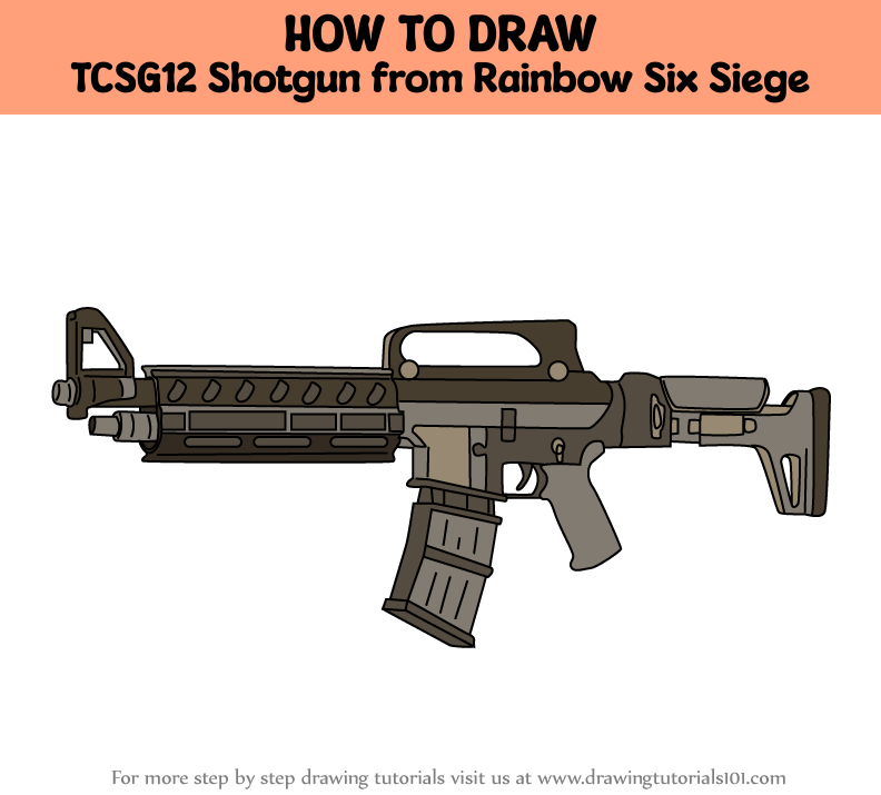 How to Draw TCSG12 Shotgun from Rainbow Six Siege (Rainbow Six Siege ...