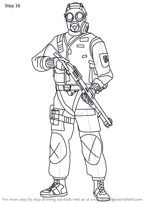 How to Draw Thatcher from Rainbow Six Siege (Rainbow Six Siege) Step by ...