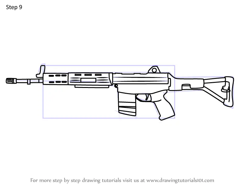 How to Draw Type-89 AR from Rainbow Six Siege (Rainbow Six Siege) Step ...