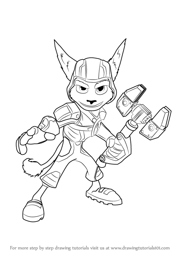 Learn How to Draw Ratchet from Ratchet and Clank (Ratchet & Clank) Step ...