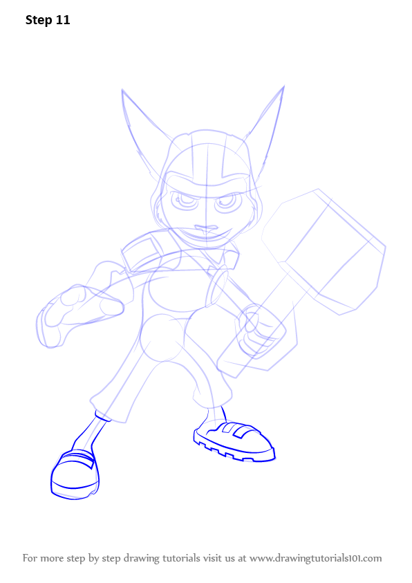 How to Draw Ratchet from Ratchet and Clank (Ratchet & Clank) Step by ...