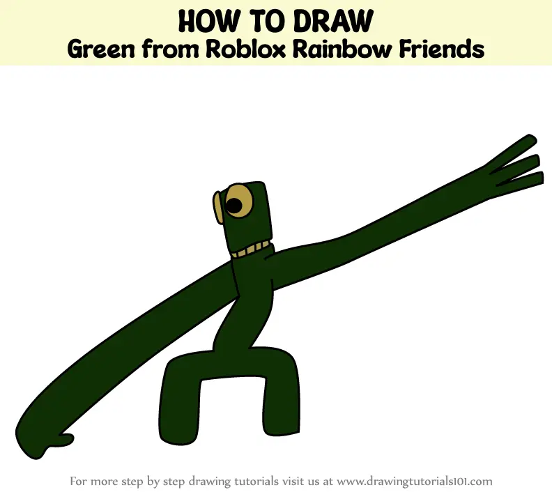 COMO DESENHAR o GREEN do ROBLOX RAINBOW FRIENDS  how to draw green from  roblox rainbow friends 