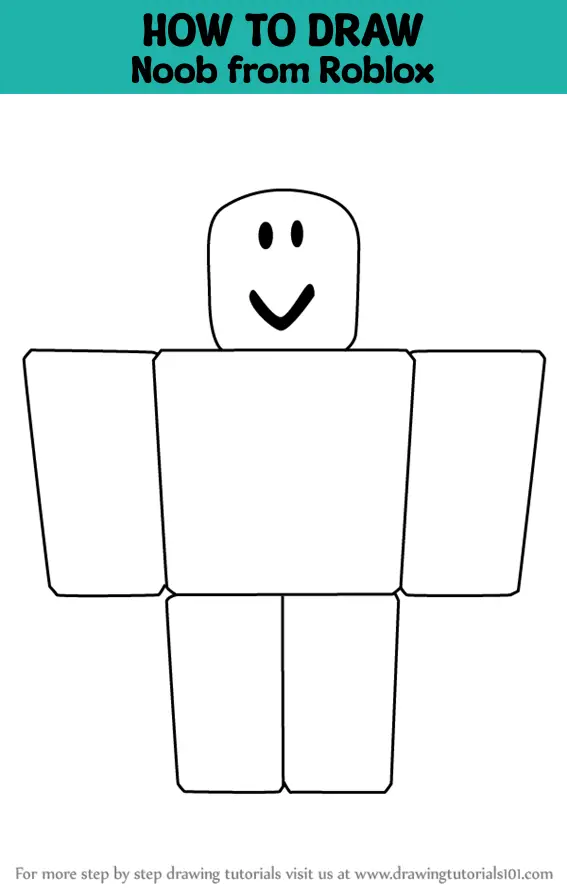 EASY How to Draw ROBLOX Noob 