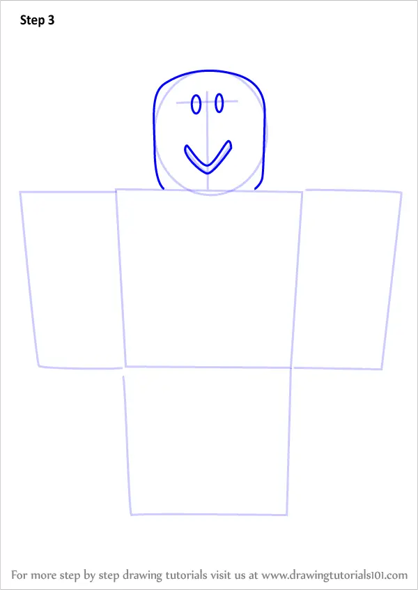 Learn How To Draw Noob From Roblox Roblox Step By Step Drawing Tutorials - roblox noob printable