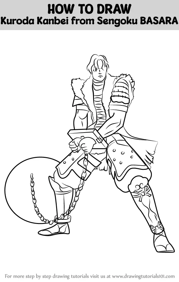 How To Draw Kuroda Kanbei From Sengoku BASARA Sengoku BASARA Step By   How To Draw Kuroda Kanbei From Sengoku BASARA Step 0 Og 