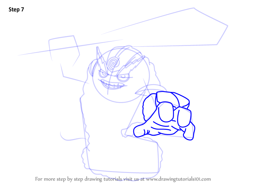 Step by Step How to Draw Thunderbolt from Skylanders