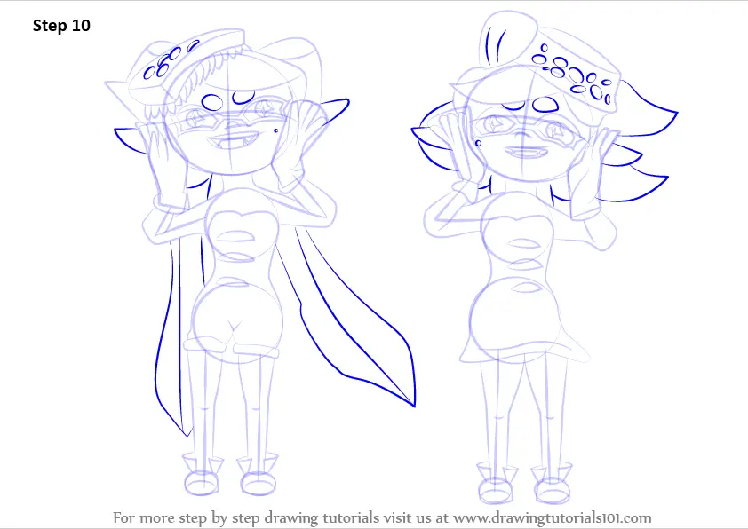 How To Draw Squid Sisters From Splatoon Splatoon Step By Step 7046
