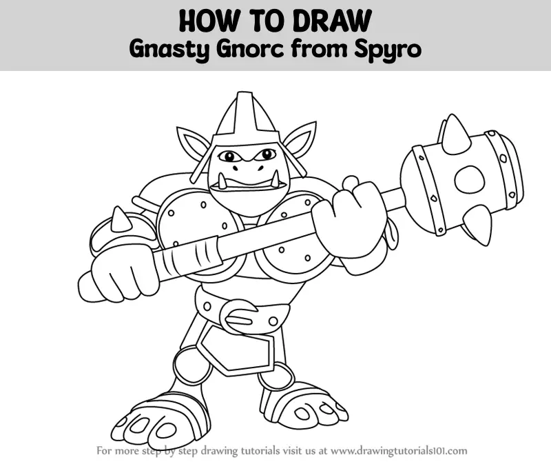 How to Draw Gnasty Gnorc from Spyro (Spyro) Step by Step ...